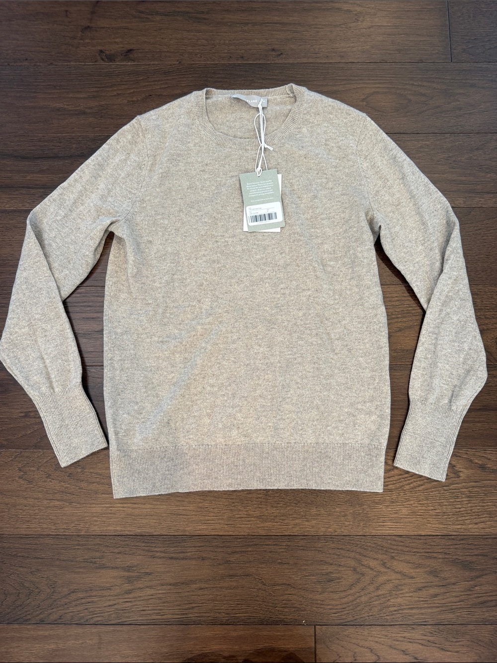 Everlane The Cashmere Crew Sweater in Light Oatmeal Size Medium NWT - C1-341